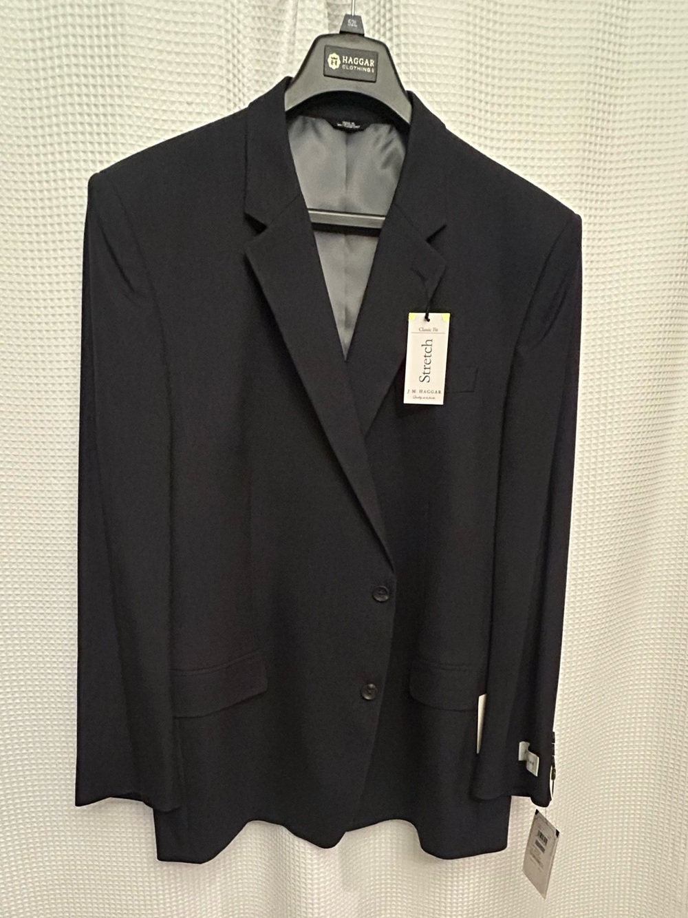J.M. Haggar Premium Stretch Classic Fit Suit Jacket 52L Navy NWT